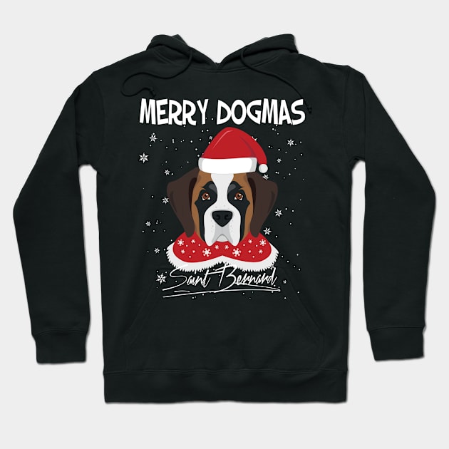 Merry Dogmas Saint Bernard Dog With Red Santa's Hat Funny Xmas Gift Hoodie by salemstore